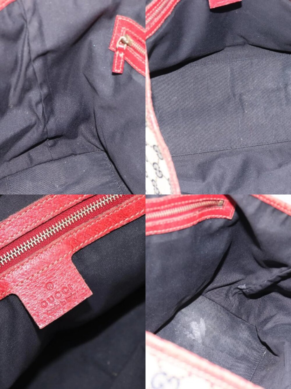 GUCCI GG Canvas Sherry Line Tote Bag Navy Gold 137396 Auth 183069 - Picture 16 of 16